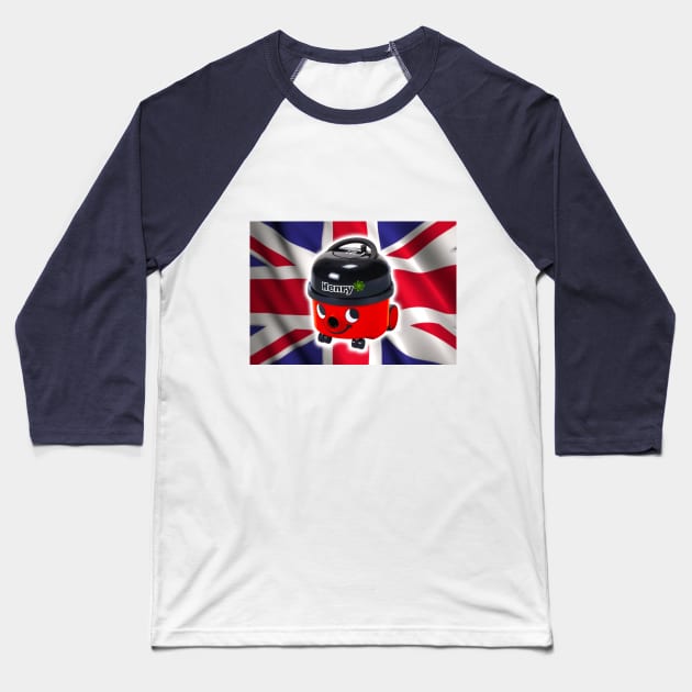 Henry Hoover with UK Flag Baseball T-Shirt by raiseastorm